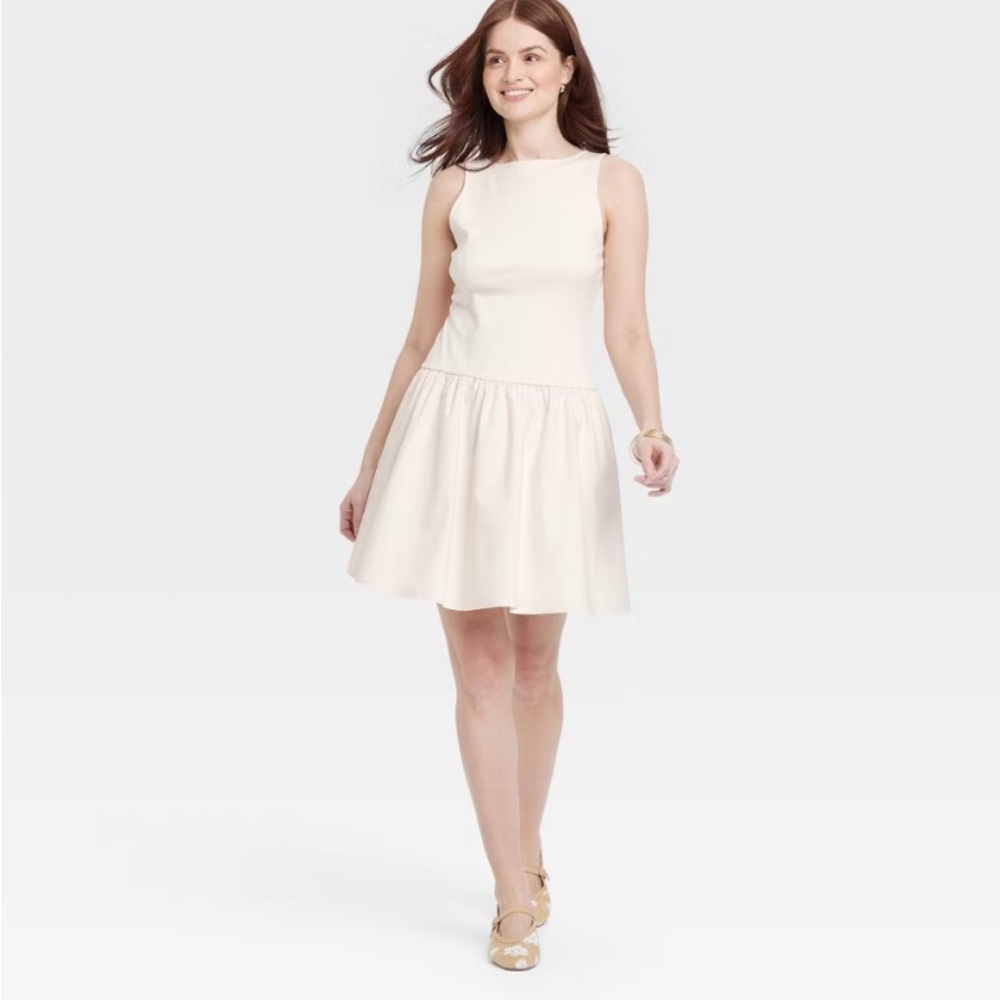 A New Day Cream  Sleeveless Dress